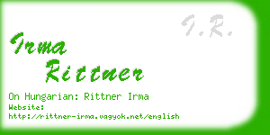 irma rittner business card